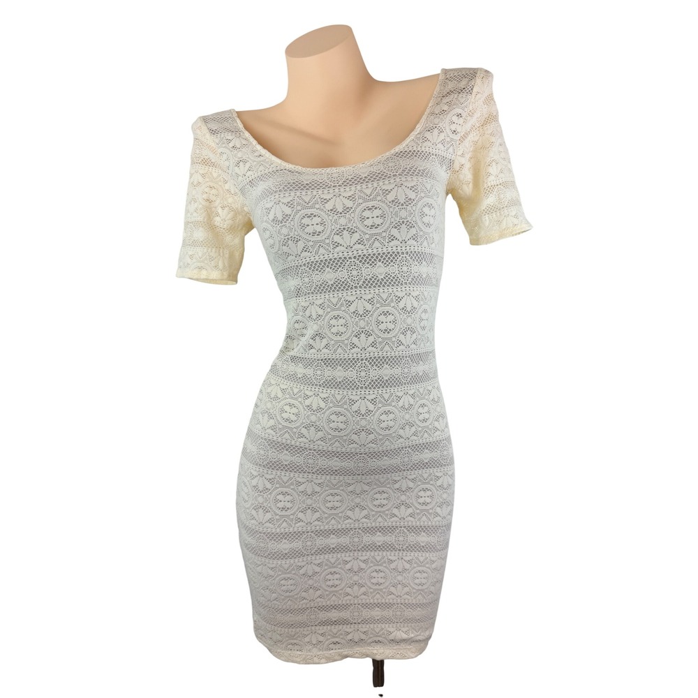 Coquette Abercrombie & Fitch New York Lace Bodycon Mini Dress Sz Small